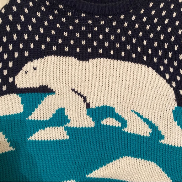 Vintage Lady Roi Blue Polar Bear Sweater - Picture 2 of 6